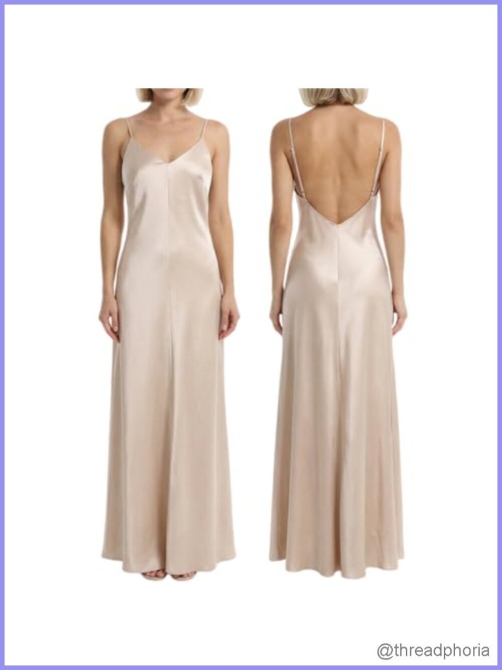 Satin Slip Maxi Dress V-Neck Backless Spaghetti Strap Party Night
